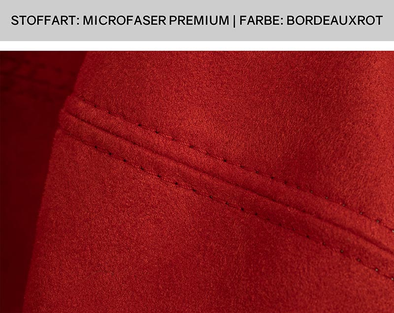 Sitzsack Doppelsteppnaht | Stoff: Microfaser Premium | Farbe: Bordeauxrot